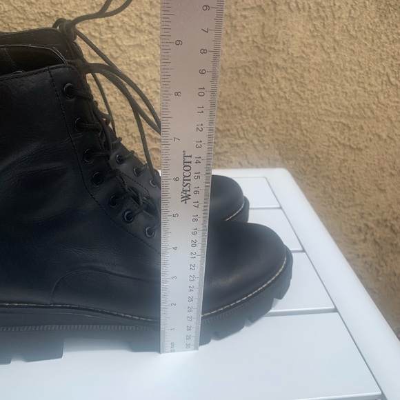 Sam Edelman black leather military combat platform shoelaces boots size 9.5 - Picture 8 of 16